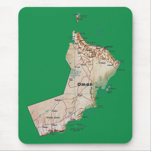 Oman-Karte Mousepad