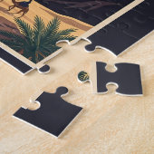 Oman Landschaft Illustration Reise Kunst Vintage Puzzle (Seite)