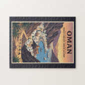 Oman Landschaft Illustration Reise Kunst Vintage Puzzle (Horizontal)