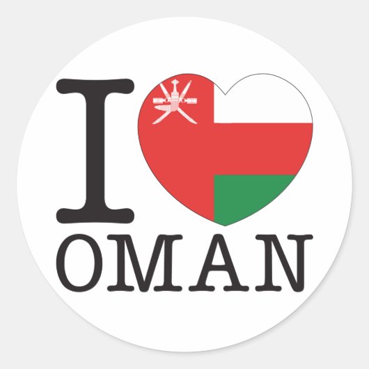 Oman Liebe v2 Runder Aufkleber (Vorderseite)
