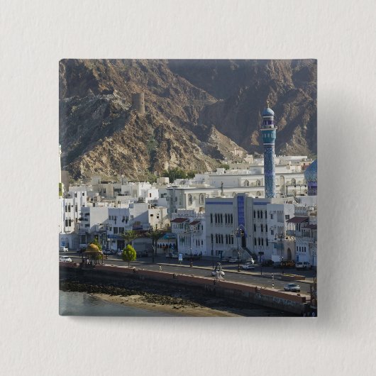 Oman, Maskat, Mutrah. Gebäude entlang von Mutrah Button (Vorderseite)