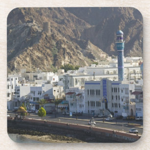 Oman, Maskat, Mutrah. Gebäude entlang von Mutrah Getränkeuntersetzer