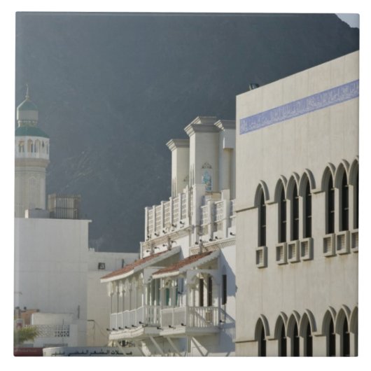 Oman, Maskat, Mutrah. Mutrah Corniche-Moschee und Fliese (Vorderseite)