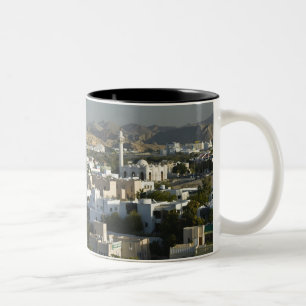 Oman, Maskat, Qurm. Gebäude im Gebiet Qurm / 2 Zweifarbige Tasse