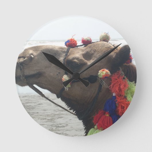 Oman Muscat Camel Foto Art Print Runde Wanduhr (Vorderseite)
