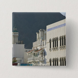 Oman, Muscat, Mutrah. Mutrah Corniche Moschee und Button