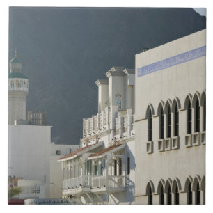 Oman, Muscat, Mutrah. Mutrah Corniche Moschee und Fliese