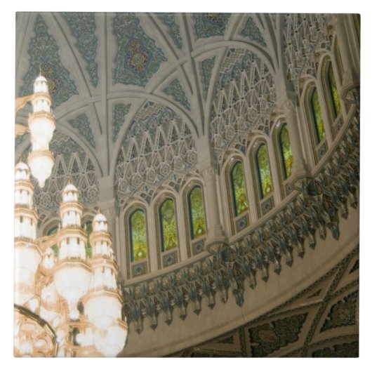 Oman, Muscat, Sultan-Qaboos-Moschee Fliese (Vorderseite)
