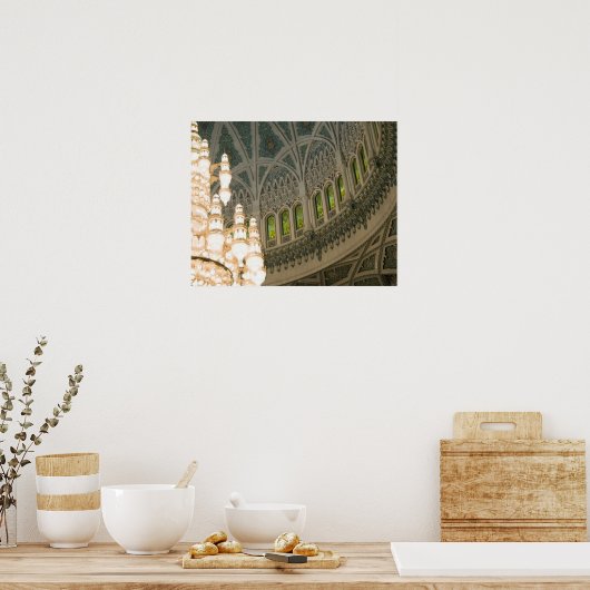 Oman, Muscat, Sultan Qaboos Moschee Poster (Küche)