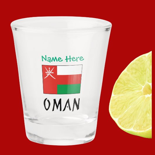 Oman Omani Flag Green Personalisierung Schnapsglas