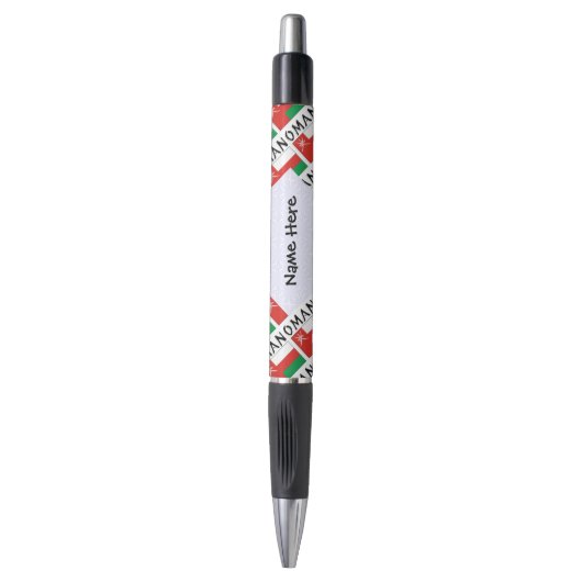Oman Omani Flag Tiled Personalisiert Kugelschreiber (Vorderseite Vertikal)