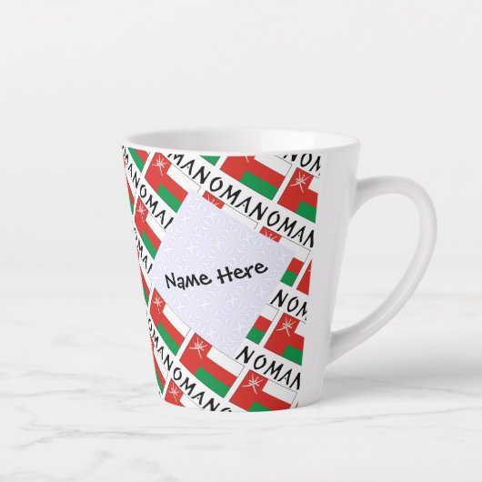 Oman Omani Flag Tiled Personalisiert Milchtasse (Rechts)