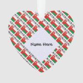 Oman Omani Flag Tiled Personalisiert Ornament (Vorderseite)