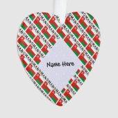 Oman Omani Flag Tiled Personalisiert Ornament (Vorderseite)