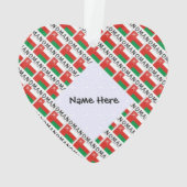 Oman Omani Flag Tiled Personalisiert Ornament (Rückseite)