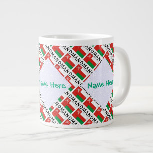 Oman Omanische Flagge Kacheln Grün Personalisiert  Jumbo-Tasse