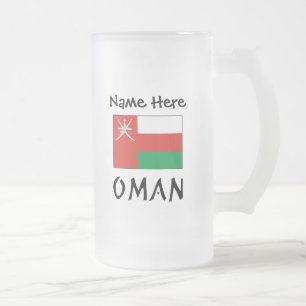 Oman Omanische Flagge Personalisierter Name Mattglas Bierglas