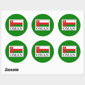 Oman Runder Aufkleber (Blatt)
