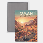 Oman Sunset Travel Magnet (Vorderseite/Rückseite)