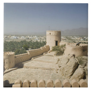 Oman, The Batinah Schlicht, Nakhal. Nakhal Fort, Fliese