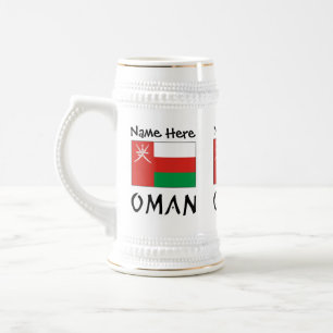 Oman und die omanische Flagge mit Ihrem Namen Bierglas