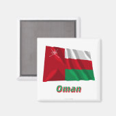 Oman Wave Flag mit Name Magnet (Vorderseite/Rückseite)