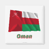 Oman Wave Flag mit Name Magnet (Vorne)