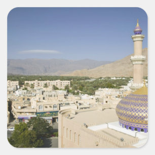 Oman, Westliche Hajar-Berge, Nizwa. Nizwa Quadratischer Aufkleber