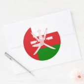 Omani Flag & nationales Emblem, Flagge von Oman Runder Aufkleber (Umschlag)