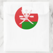 Omani Flag & nationales Emblem, Flagge von Oman Runder Aufkleber (Tasche)