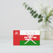 Omani Flag & nationales Emblem, Flagge von Oman Visitenkarte (Stehend Vorderseite)