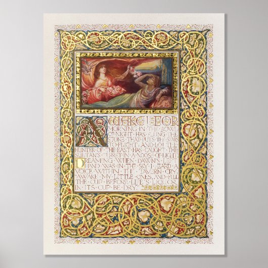 Omar Khayam's Rubaiyat Illuminated Gold Verse Foliendrucke (Vorderseite)