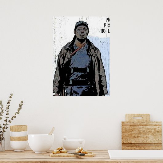 Omar Little The Wire Character Art Michael K Willi Poster (Küche)