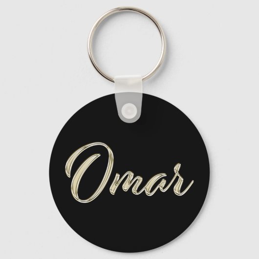 Omar Name Whitegold Button schlüssel anhänger Schlüsselanhänger (Vorderseite)