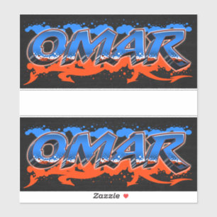 Omar Vorname Name Graffiti Aufkleber Sticker