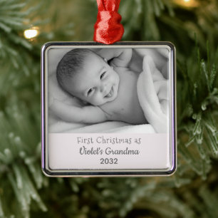 Oma's 1. Foto zum Personalisierten Weihnachtsmarkt Ornament Aus Metall