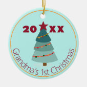 Oma's 1. Weihnachts-Foto-Ornament Keramik Ornament (Vorne)