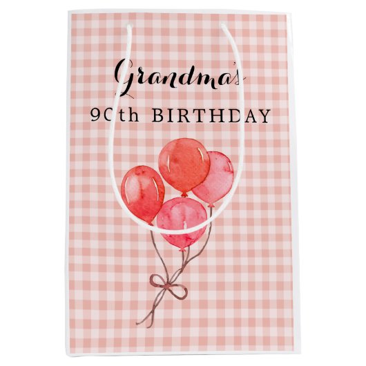 Oma's 90. Geburtstag Mittlere Geschenktüte (Vorderseite)
