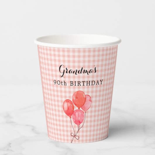 Oma's 90. Geburtstag Pappbecher (Rückseite)