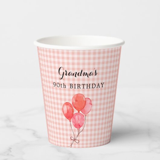 Oma's 90. Geburtstag Pappbecher (Vorderseite)