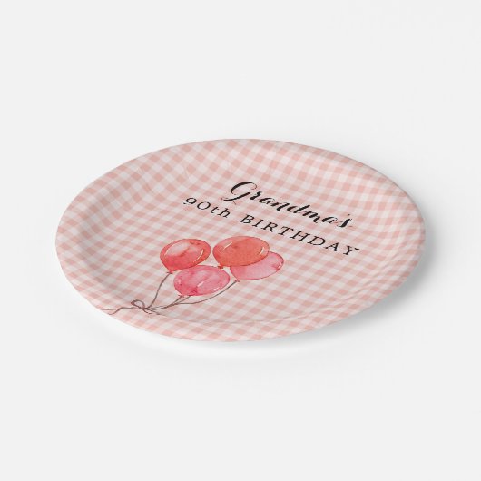 Oma's 90. Geburtstag Pappteller (Schrägansicht)