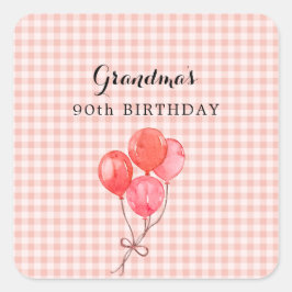 Oma's 90. Geburtstag Quadratischer Aufkleber