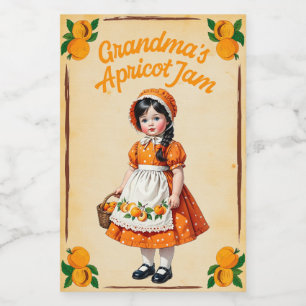Omas Aprikosenmarmelade Vintage Lebensmitteletikett
