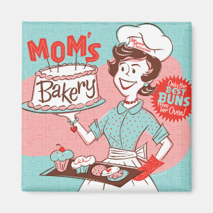 Omas Bäckerei im Vintage-Stil quadratischer Magnet