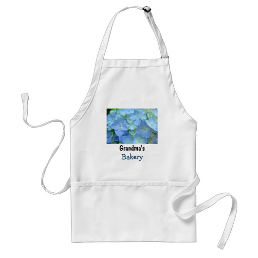 Oma's Bäckerei Schürze Blue Floral Hydrangeas (Vorne)