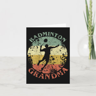 Omas Badminton-Oma im Retro-Look Karte