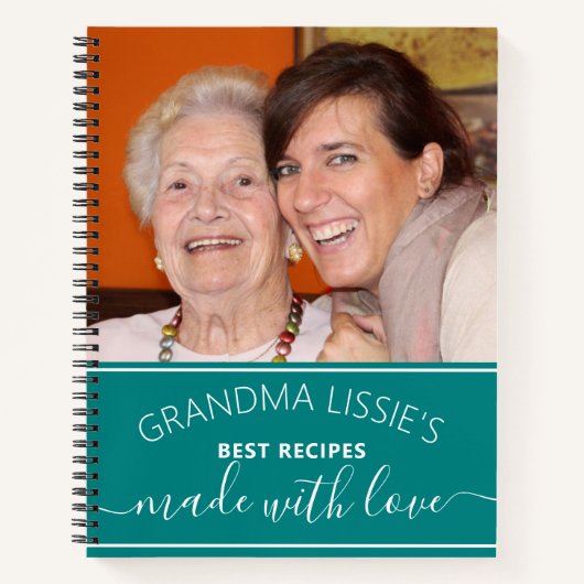 Oma's Best Recipes Foto Kochbuch Aquamarin Notizblock (Vorderseite)