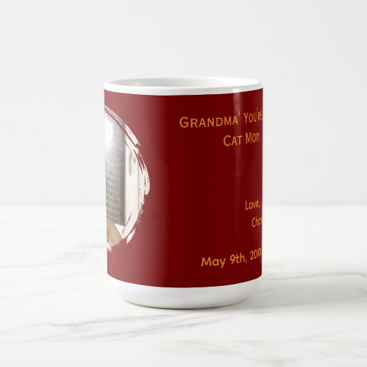 Omas beste Katzenmutter-Foto-Name Rot Kaffeetasse (Mittel)