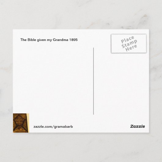 Oma's Bibel von 1895 Postkarte (Rückseite)