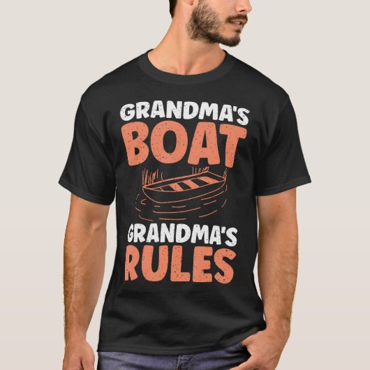 Omas Boot, Omas Regeln, Oma Fischen T-Shirt (Vorderseite)